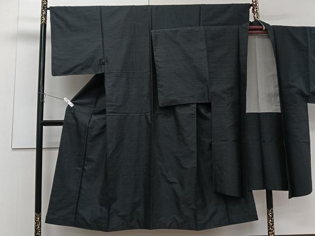平和屋着物□男性 本場大島紬 アンサンブル 変わり格子 正絹 逸品