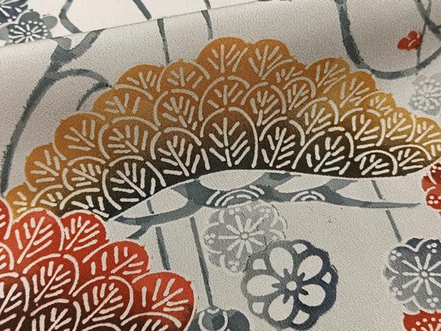 平和屋着物●上質な小紋　紅型　笠松花文　正絹　逸品　AABG0296cs 平和屋着物□上質な小紋 型染め 笠松花文 正絹 逸品 CABC5887xi