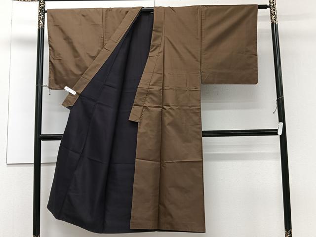 平和屋着物■男性 本場大島紬 枇杷茶色 正絹 逸品 CABC5900xi