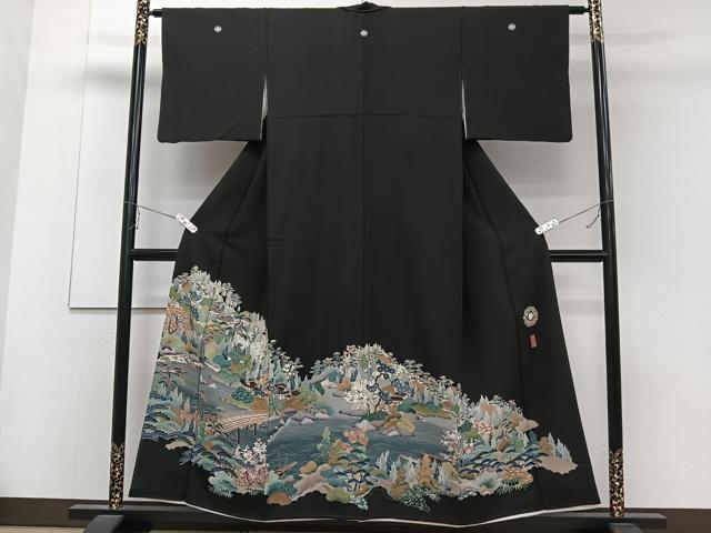 平和屋着物■豪華黒留袖 作家物 風景文 正絹 逸品 CABC5930xi