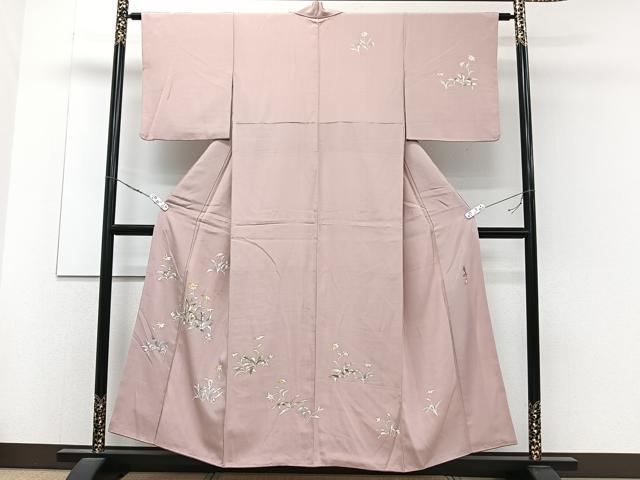 平和屋着物■訪問着 作家物 草花文 正絹 逸品 CABC5991xi