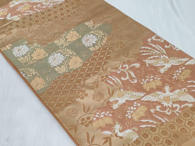 平和屋着物◎六通柄袋帯 歌仙 金銀糸 正絹 逸品 CABC6048vf