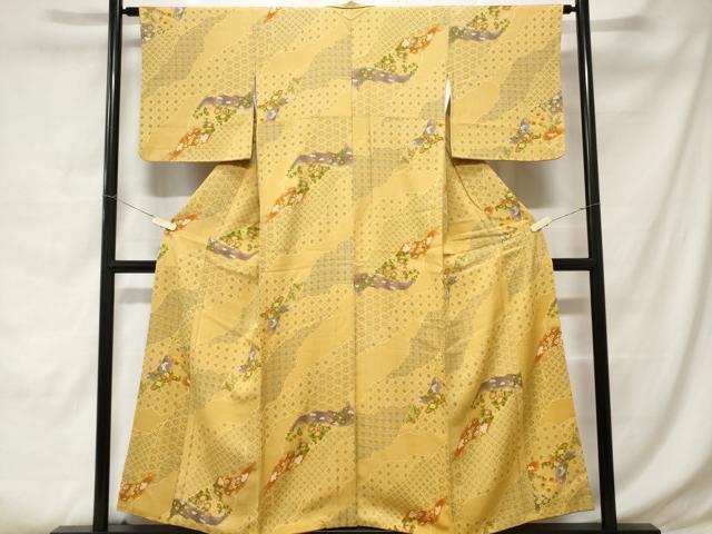 平和屋着物■上質な小紋 道長吉祥草花文 暈し染め 正絹 逸品 CABC6069ev