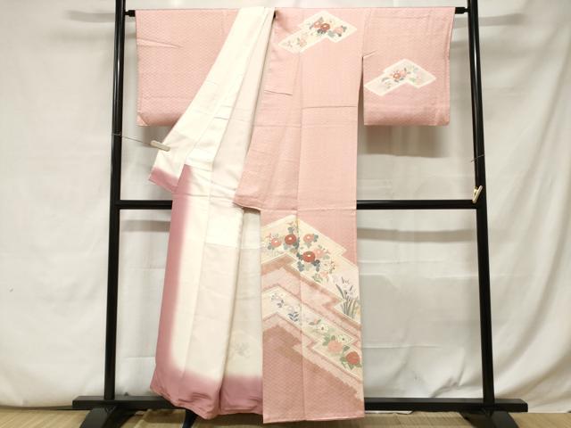 平和屋着物■訪問着 絞り 道長枝花文 金彩 正絹 逸品 CABC6080ev
