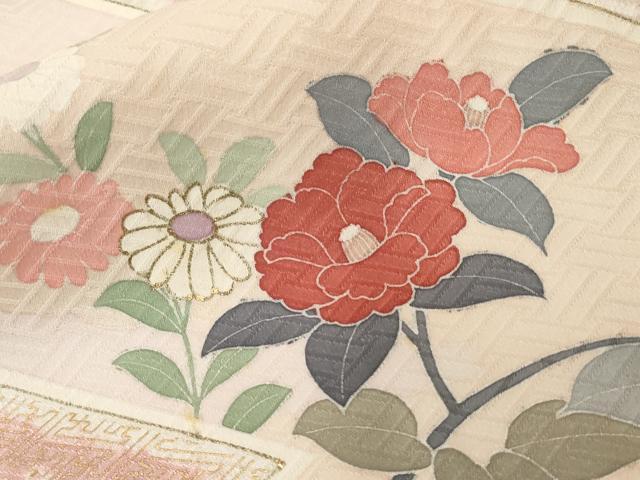 平和屋着物■訪問着 絞り 道長枝花文 金彩 正絹 逸品 CABC6080ev
