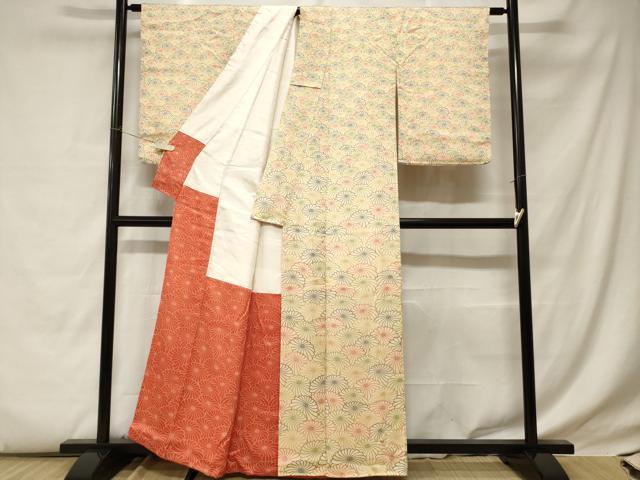 平和屋着物■上質な小紋 菊文 正絹 逸品 CABC6153ev