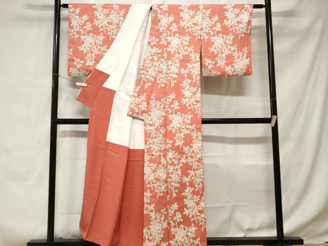 平和屋着物■上質な小紋 枝花文 正絹 逸品 CABC6239ev