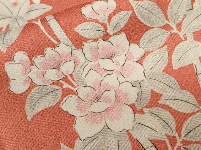 平和屋着物■上質な小紋 枝花文 正絹 逸品 CABC6239ev