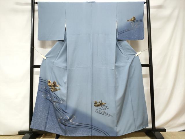 平和屋着物■訪問着 流水鴛鴦文 暈し染め 金銀彩 正絹 逸品 CABC6361ev