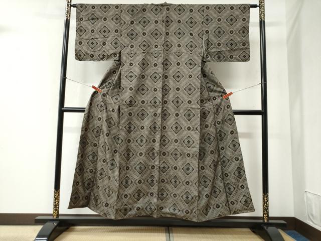 平和屋着物●本場大島紬 龍郷絣 正絹 逸品 CABC6410yc