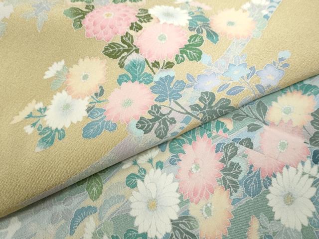 平和屋着物●訪問着 友禅 束ね熨斗草花文 暈し染め 正絹 逸品 CABC6420yc