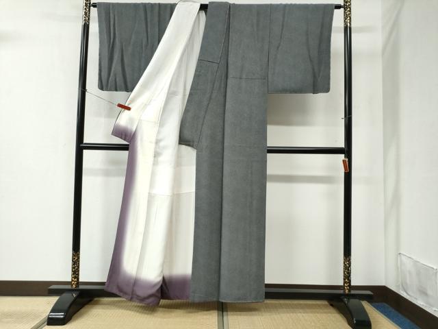 平和屋着物●江戸小紋 鮫小紋柄 黒地 正絹 逸品 未使用 CABC6425yc