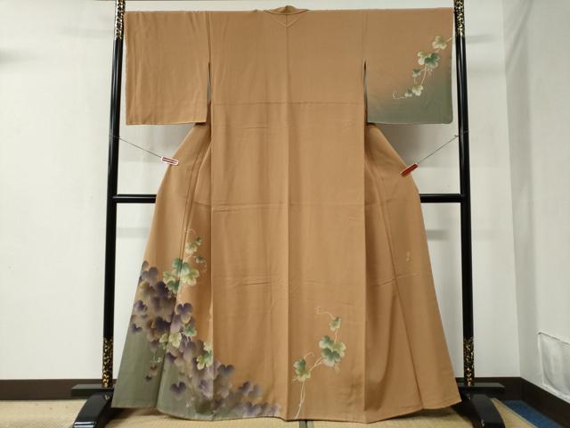 平和屋着物●訪問着 葡萄蔦の葉文 暈し染め 金彩 やまと誂製 正絹 逸品 未使用 CABC6469yc
