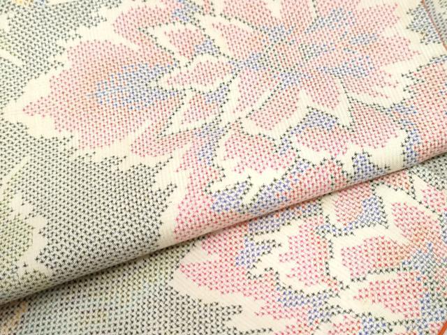 平和屋着物●本場大島紬 7マルキ 牡丹 正絹 逸品 CABC6523yc
