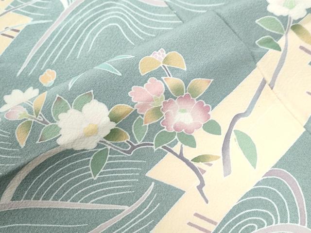 平和屋着物●訪問着 友禅 作家物 立波花筏文 暈し染め 正絹 逸品 CABC6529yc