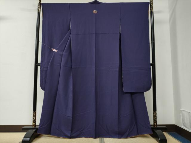 平和屋着物●豪華振袖 霞吉祥地紋 深紫色 正絹 逸品 CABC6539yc