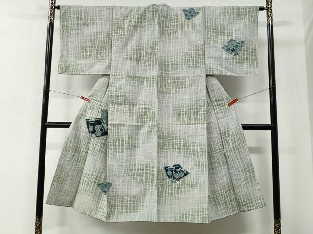 平和屋着物●男性 訪問着 紬地 舞花文 正絹 逸品 未使用 CABC6541yc