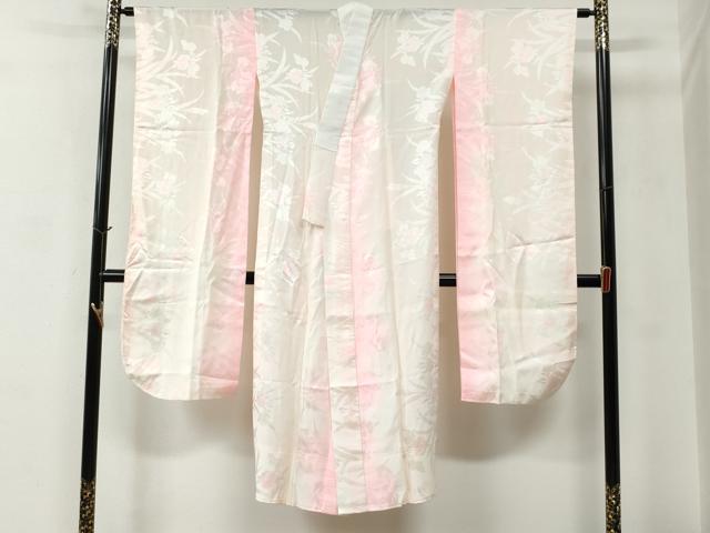 平和屋着物●振袖用長襦袢 無双仕立て 杜若地紋 暈し染め 正絹 逸品 未使用 CABC6563yc