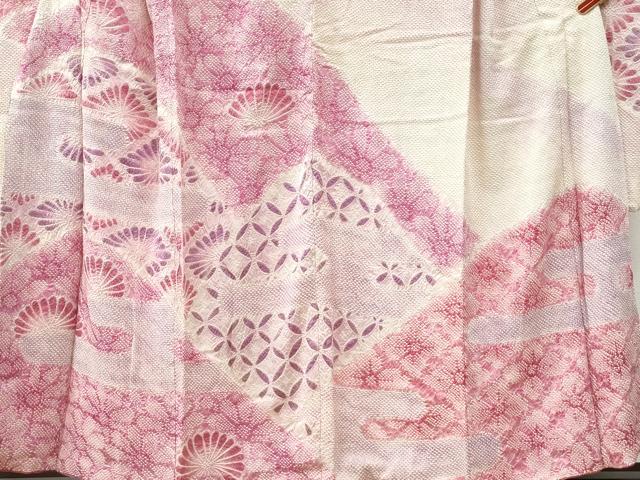 平和屋着物●豪華振袖 総絞り 霞吉祥花菱文 正絹 逸品 CABC6596yc