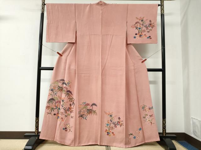 平和屋着物●訪問着 紅型 枝橘松花文 正絹 逸品 CABC6621yc
