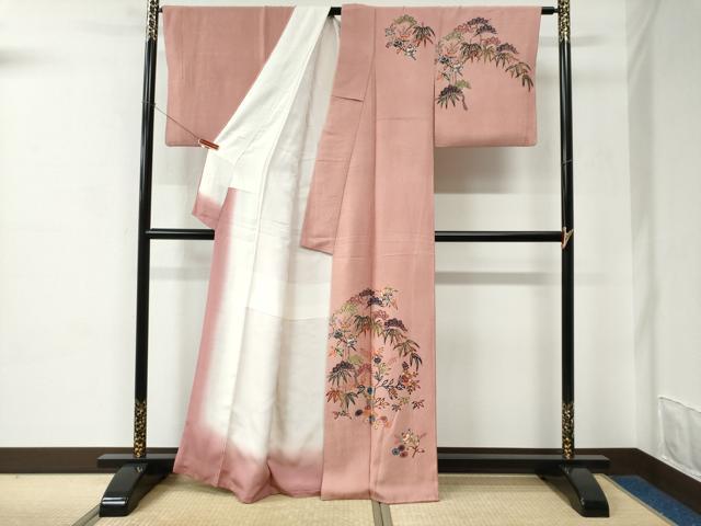 平和屋着物●訪問着 紅型 枝橘松花文 正絹 逸品 CABC6621yc