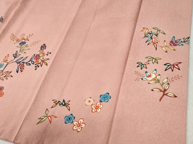 平和屋着物●訪問着 紅型 枝橘松花文 正絹 逸品 CABC6621yc