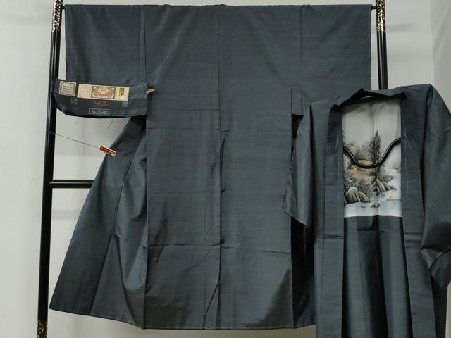 平和屋着物●男性 本場大島紬 アンサンブル 100亀甲 総詰め 正絹 逸品 未使用 CABC6628yc