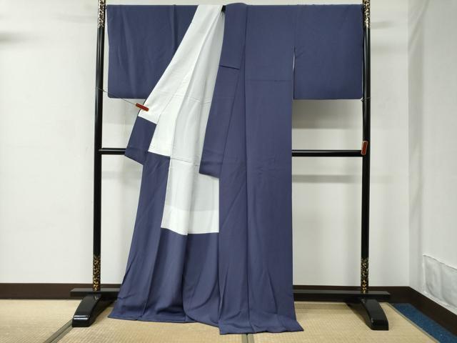 平和屋着物●上質な色無地 江戸紫色 ロング丈 正絹 逸品 CABC6633yc