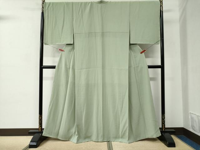平和屋着物●上質な色無地 裏葉柳色 正絹 逸品 CABC6634yc
