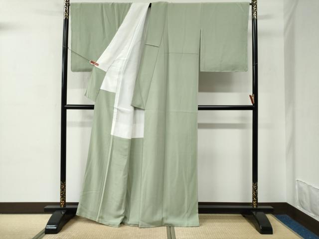 平和屋着物●上質な色無地 裏葉柳色 正絹 逸品 CABC6634yc