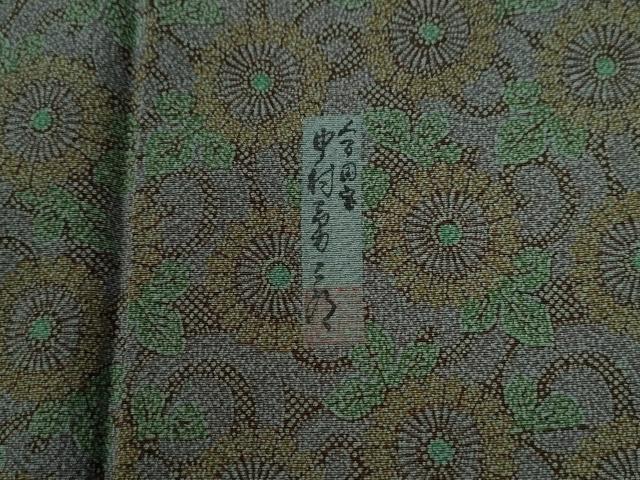 平和屋着物●重要無形文化財 人間国宝 中村勇二郎 江戸小紋 古代菊 正絹 逸品 CABC6636yc