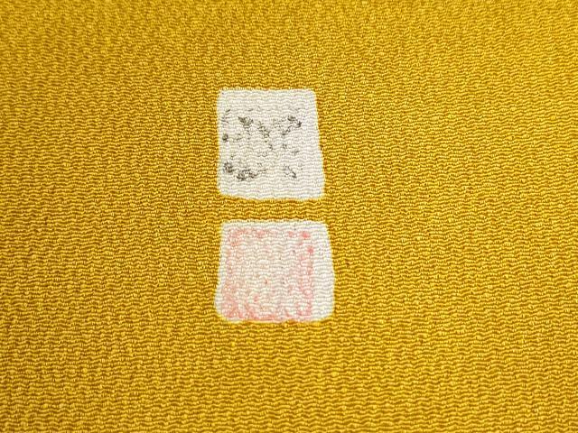 平和屋着物●豪華振袖 作家物 型染め 草花丸文 鬼しぼ縮緬 正絹 逸品 CABC6649yc