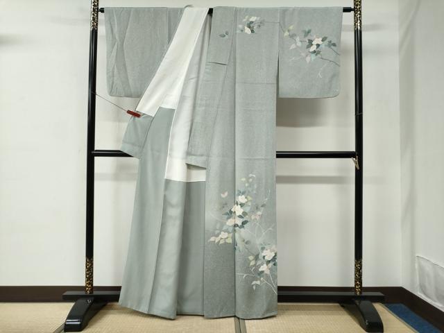 平和屋着物●訪問着 友禅 作家物 枝花文 暈し染め 正絹 逸品 CABC6654yc