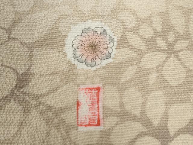 平和屋着物●訪問着 作家物 辻が花 暈し染め 金彩 鬼しぼ縮緬 正絹 逸品 未使用 CABC6661yc