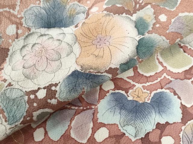 平和屋着物●訪問着 作家物 辻が花 暈し染め 金彩 鬼しぼ縮緬 正絹 逸品 未使用 CABC6661yc