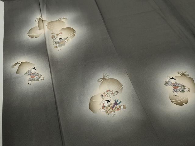 平和屋着物●訪問着 鈴 童子遊び 暈し染め 正絹 逸品 CABC6672yc