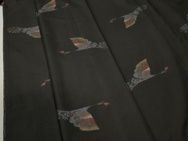 平和屋着物●本場大島紬 9マルキ 地空き 孔雀 久保特製 証紙付き 正絹 逸品 未使用 CABC6687yc