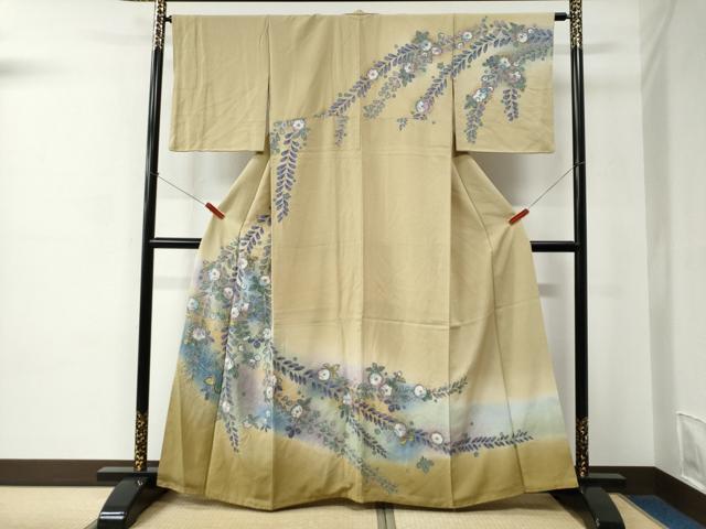 平和屋着物●訪問着 辻が花 暈し染め 金彩 正絹 逸品 CABC6696yc
