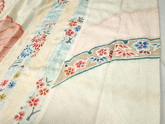 平和屋着物●豪華振袖 総絞り 花唐草文 正絹 逸品 CABC6697yc