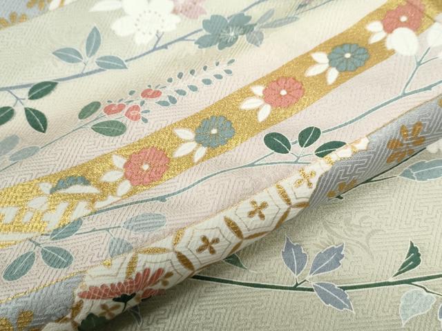 平和屋着物●訪問着 鬘帯吉祥花蝶文 金彩 正絹 逸品 CABC6714yc
