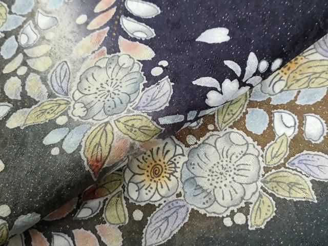 平和屋着物●訪問着 辻が花 暈し染め 銀通し地 ロング丈 正絹 逸品 未使用 CABC6723yc