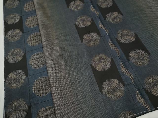 平和屋着物●本場大島紬 9マルキ 泥染め 雪輪吉祥花文 石原正宏作 証紙付き 正絹 逸品 未使用 CABC6748yc