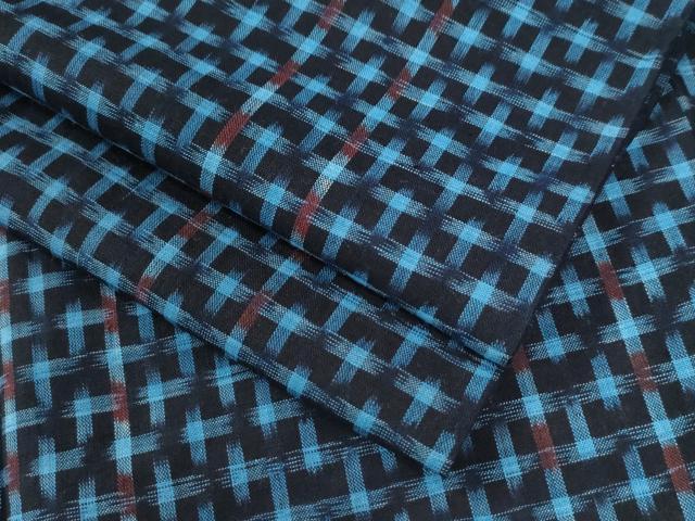 平和屋着物●久留米絣 単衣 格子柄 綿 逸品 CABC6757yc