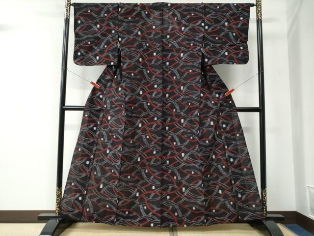 平和屋着物●久留米絣 単衣 吉祥文 綿 逸品 未使用 CABC6760yc