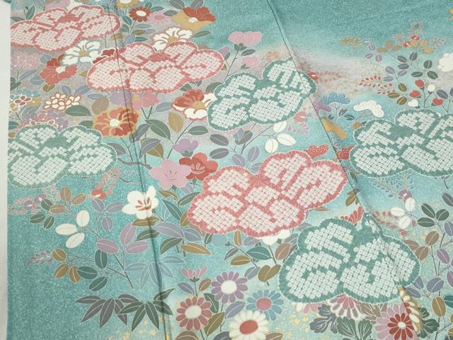 平和屋着物●訪問着 草花文 暈し染め 金彩 正絹 逸品 CABC6767yc
