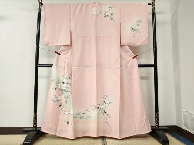 平和屋着物●訪問着 友禅 枝花文 暈し染め 正絹 逸品 未使用 CABC6788yc