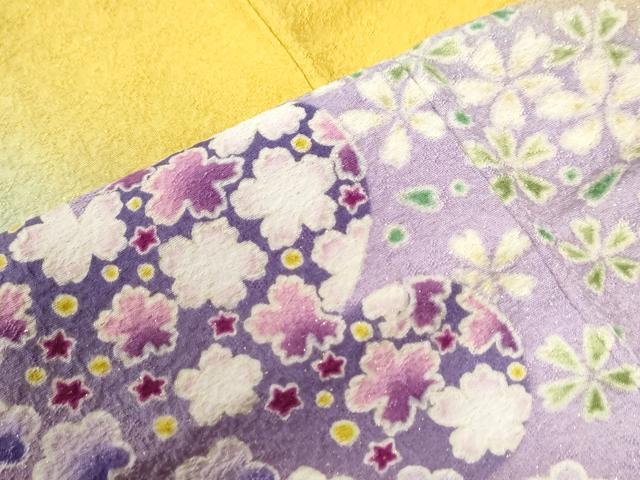 平和屋着物●豪華振袖 舞桜文 暈し染め 銀通し地 鈴乃屋扱い 正絹 逸品 CABC6791yc