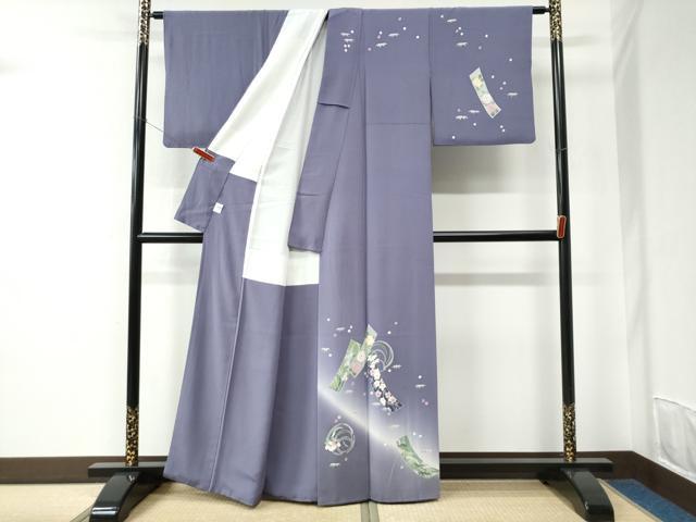 平和屋着物●本加賀友禅作家 松島由美 訪問着 短冊笹花文 暈し染め 京都きもの友禅扱い 正絹 逸品 CABC6792yc