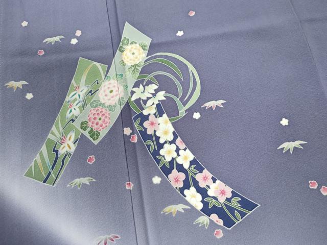 平和屋着物●本加賀友禅作家 松島由美 訪問着 短冊笹花文 暈し染め 京都きもの友禅扱い 正絹 逸品 CABC6792yc