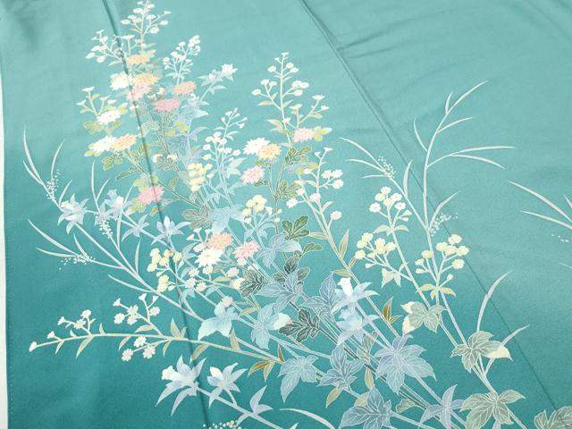 平和屋着物●訪問着 友禅 草花文 暈し染め 正絹 逸品 CABC6810yc